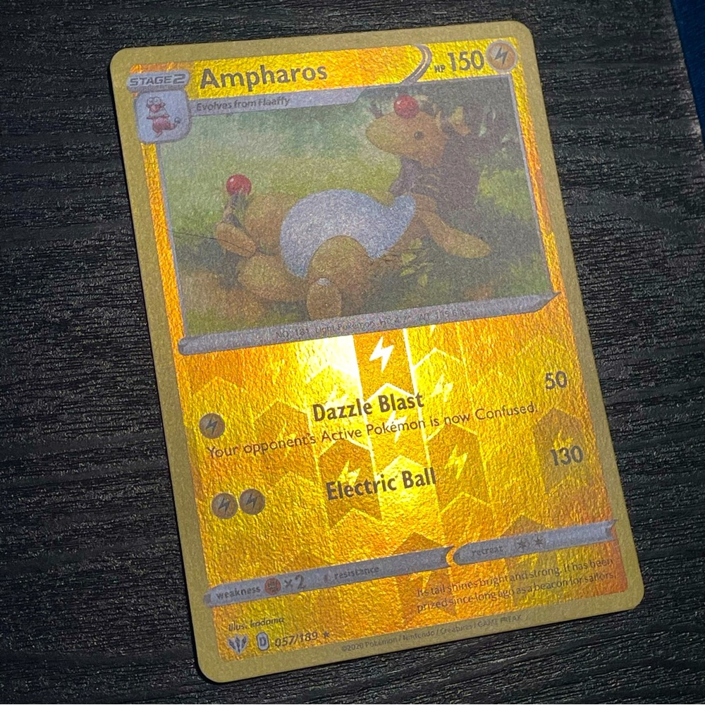 POKEMON TCG Ampharos 057/189 Reverse Holo Rare Darkness Ablaze Card